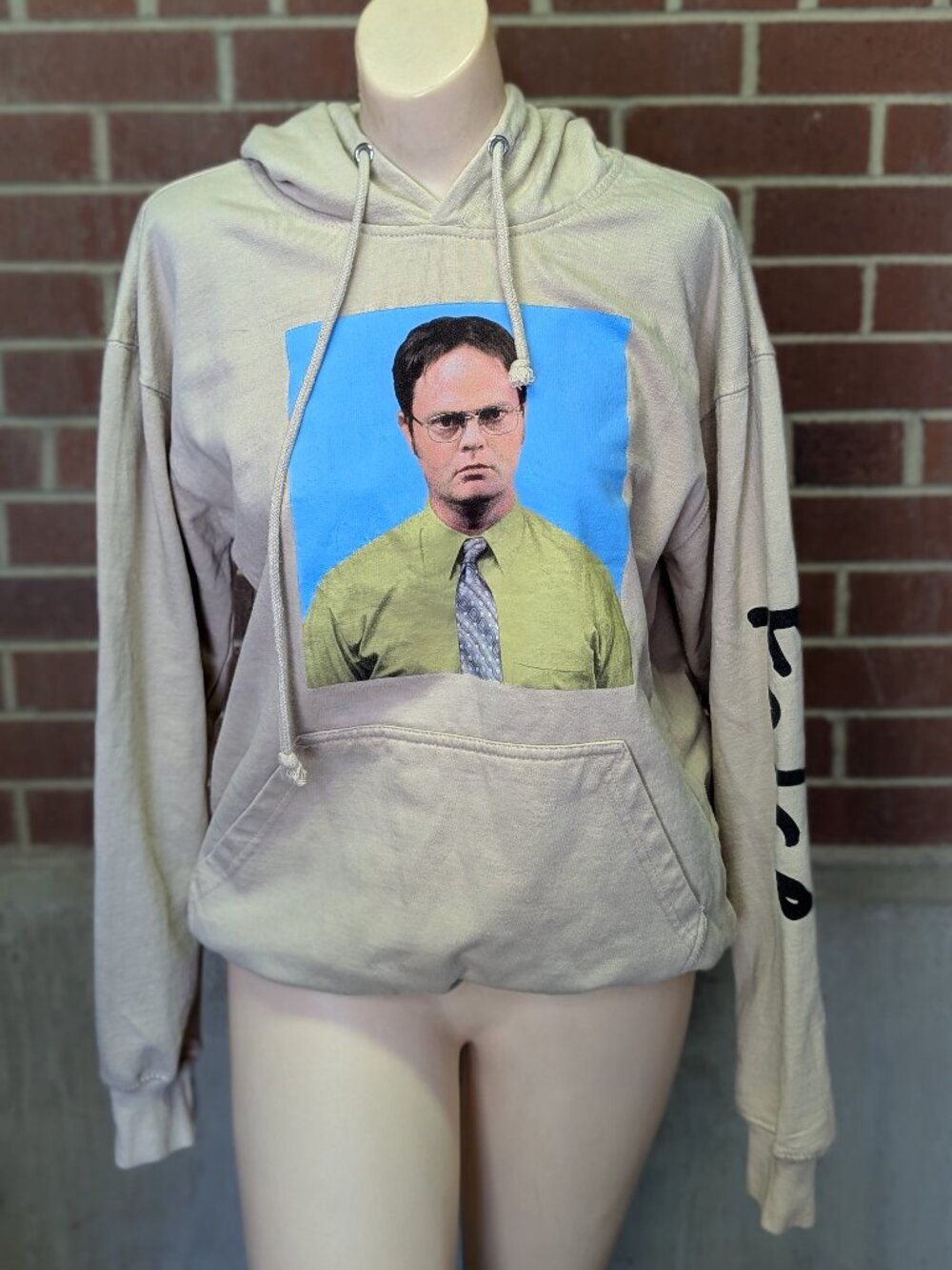 The Office Dwight Schrute False Pullover Hoodie Adult M Beige Ripple Junction